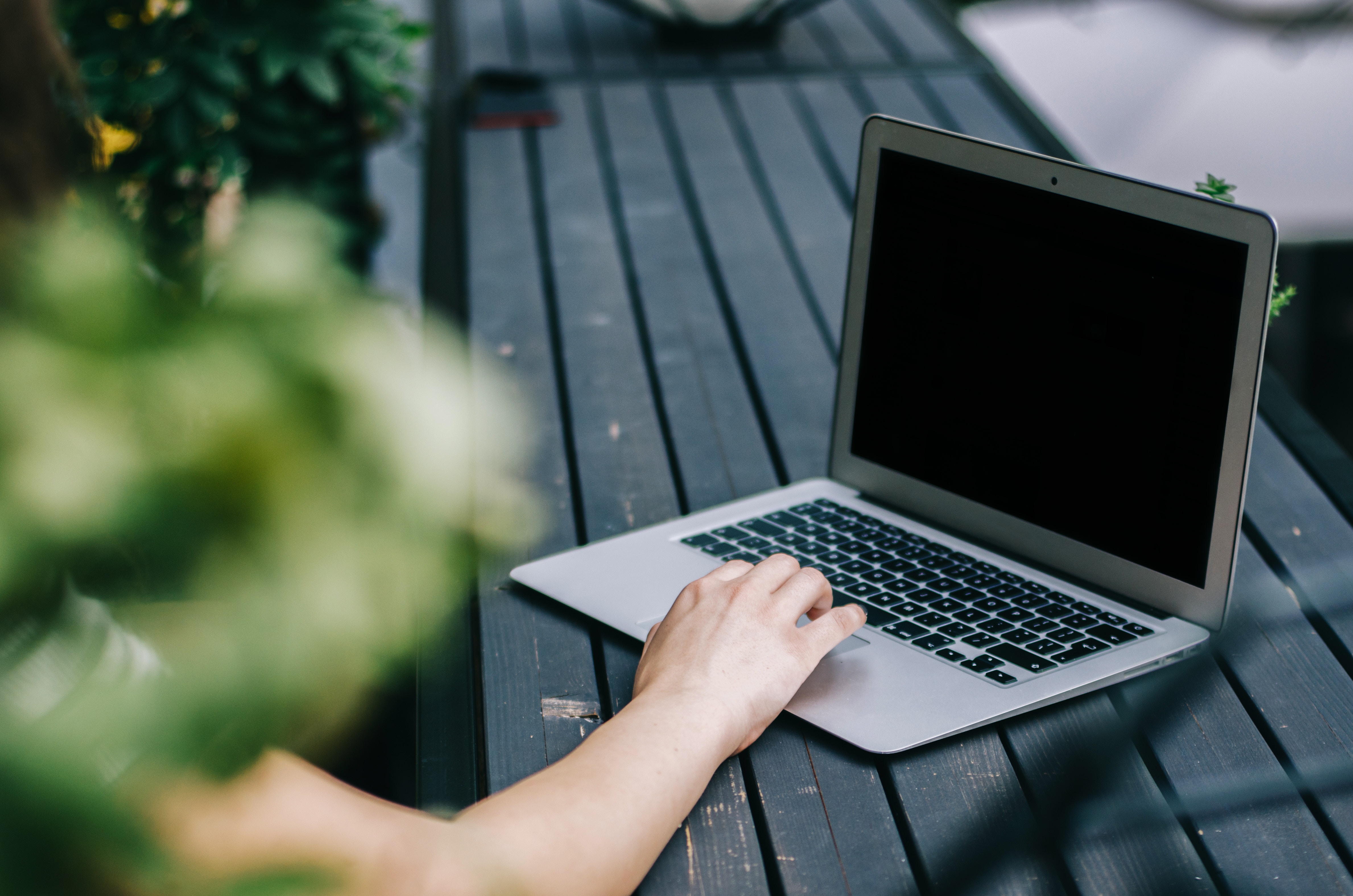 man using laptop