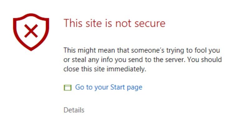 Error this site is not secure