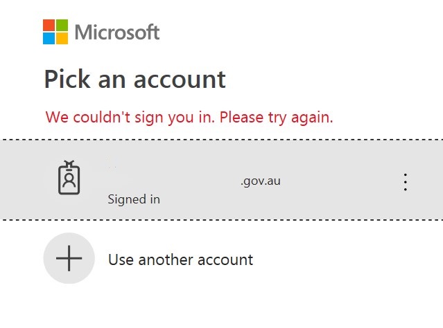 error we couldn't sign you in please try again