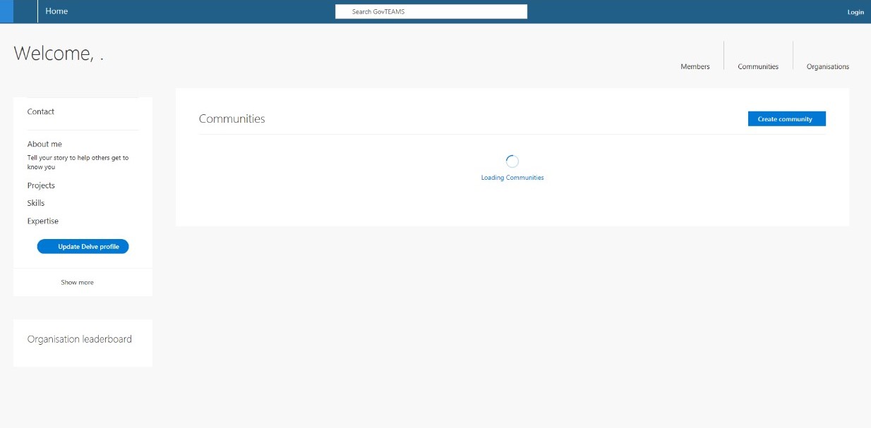 error loading communities