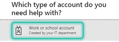 select work or school account