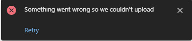 Black background with white error message writing