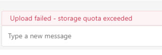 Upload failed error message