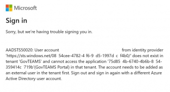 error sorry but we are having trouble signing you in