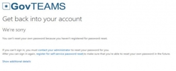 Error we are sorry. You can't reset your own password because you haven't registered for password reset