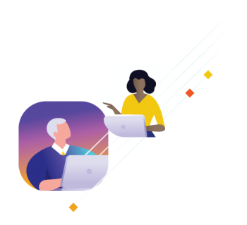 Illustration of two people collaborating
